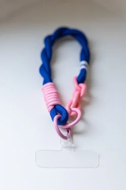 New Telefoonkoord Mia | Kort | Blauw/roze DAMES Telefoonkoorden