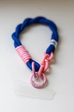 New Telefoonkoord Mia | Kort | Blauw/roze DAMES Telefoonkoorden