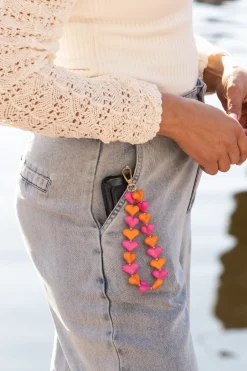 New Telefoonkoord Sugar Hearts | Orange pink | DAMES Telefoonkoorden|Snøpskes