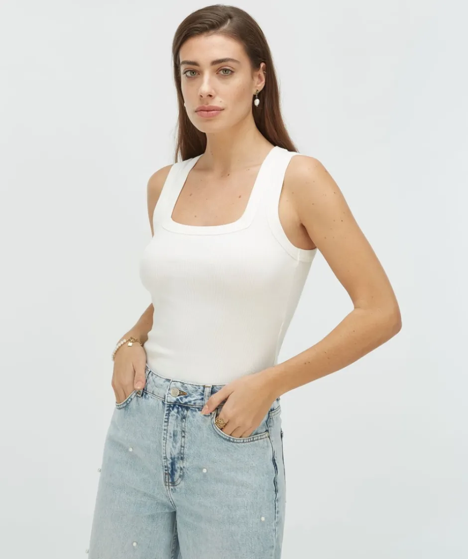 Top Dieda | Off-white | DAMES Basics|Tops