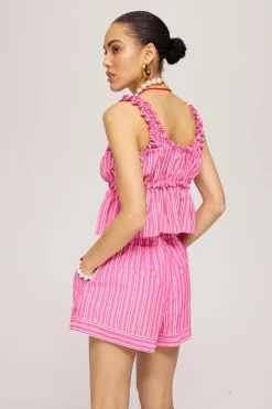 Clearance Top Eileen | Pink stripe | Harper & Yve DAMES Blouses|Tops