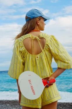 Outlet Top Levy | Yellow stripe | Harper & Yve DAMES Tops|Tops