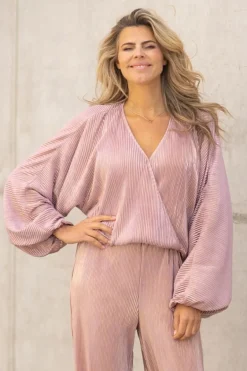 Outlet Top Plissé | Pink champagne | DAMES Co-ords|Tops