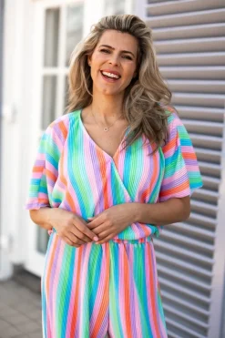 Online Top Plissé | Rainbow cake | DAMES Co-ords|Tops