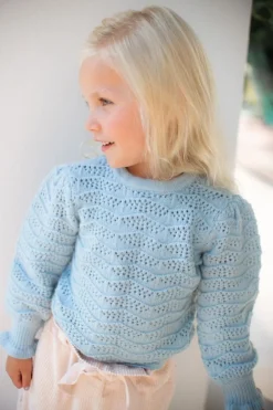 Hot Trui ajour marshmallow | Kids | Blauw | DAMES Snøpskes|Snøpskes