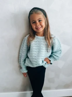 Hot Trui ajour marshmallow | Kids | Blauw | DAMES Snøpskes|Snøpskes