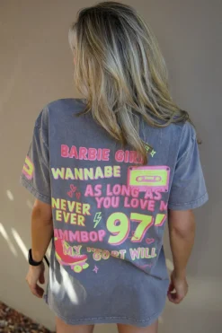 Hot T-shirt back 2 the 90's | Asphalt | DAMES Tops|Snøpskes