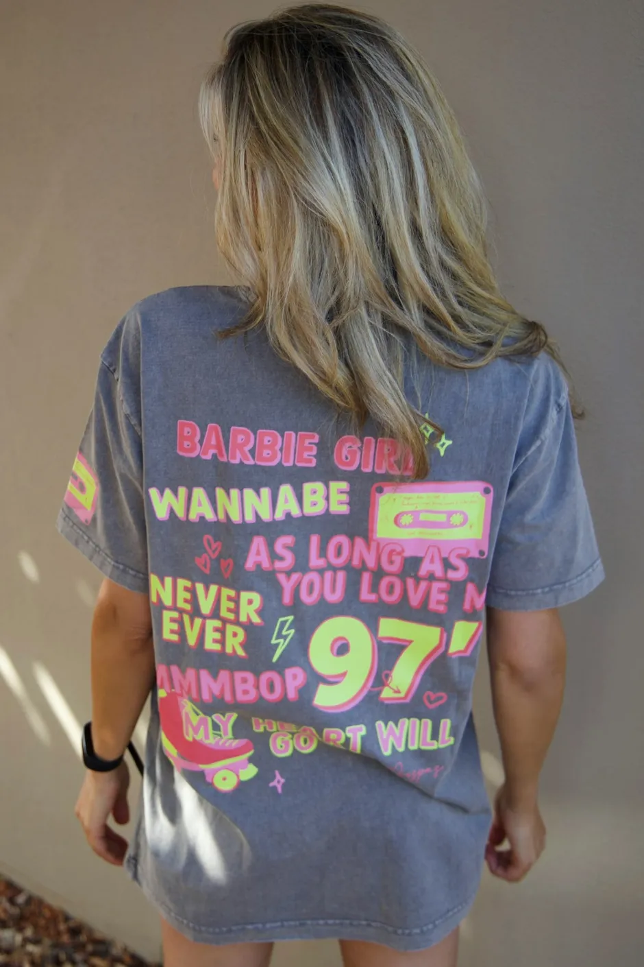 Hot T-shirt back 2 the 90's | Asphalt | DAMES Tops|Snøpskes