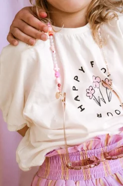 Clearance T-shirt boxy happy flower | Off-white | Sproet & Sprout Shirts|Shirts