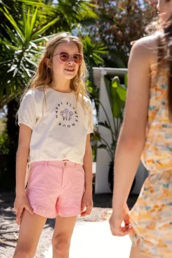 Clearance T-shirt boxy happy flower | Off-white | Sproet & Sprout Shirts|Shirts