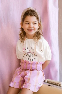 Clearance T-shirt boxy happy flower | Off-white | Sproet & Sprout Shirts|Shirts