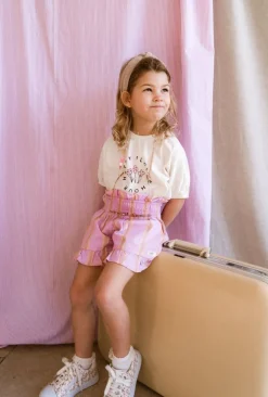 Clearance T-shirt boxy happy flower | Off-white | Sproet & Sprout Shirts|Shirts