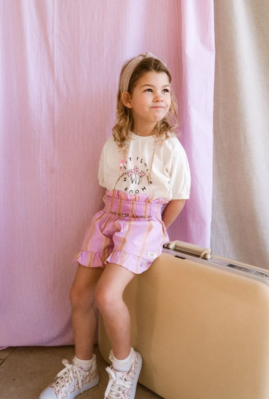 Clearance T-shirt boxy happy flower | Off-white | Sproet & Sprout Shirts|Shirts