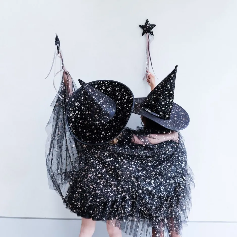 Sale Verkleedcape Aurora ruffle | Black | Mimi & Lula Verkleden