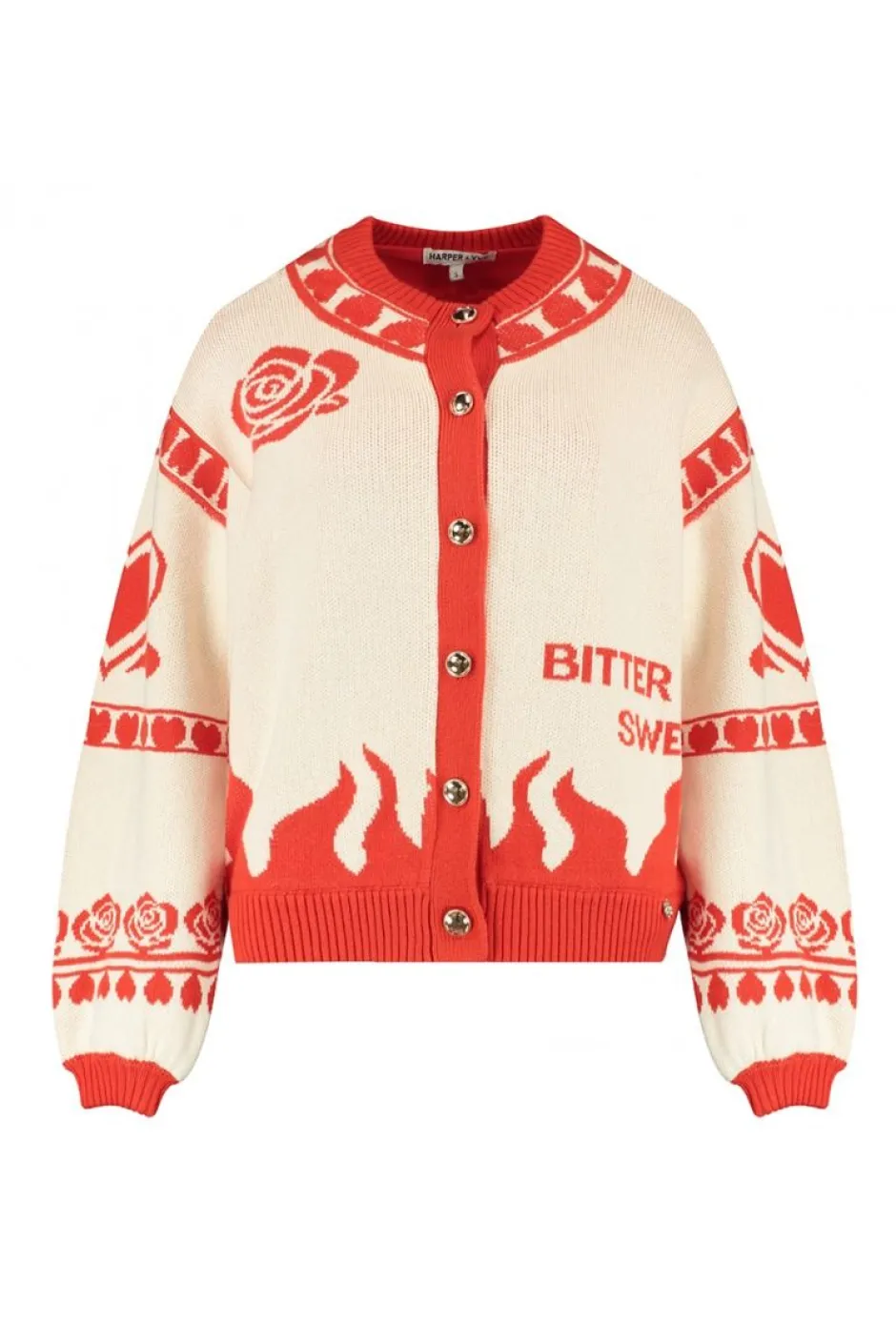 Outlet Vest Jazz | Ecru/spicy red | Harper & Yve DAMES Vesten|Vesten & Truien