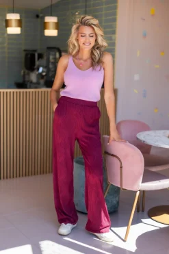 Best Wavy Pants | Burgundy | DAMES Broeken|Snøpskes