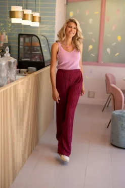 Best Wavy Pants | Burgundy | DAMES Broeken|Snøpskes
