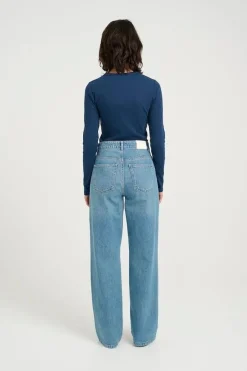 Sale Wide jeans Zolina | Washed mid blue | DAMES Broeken