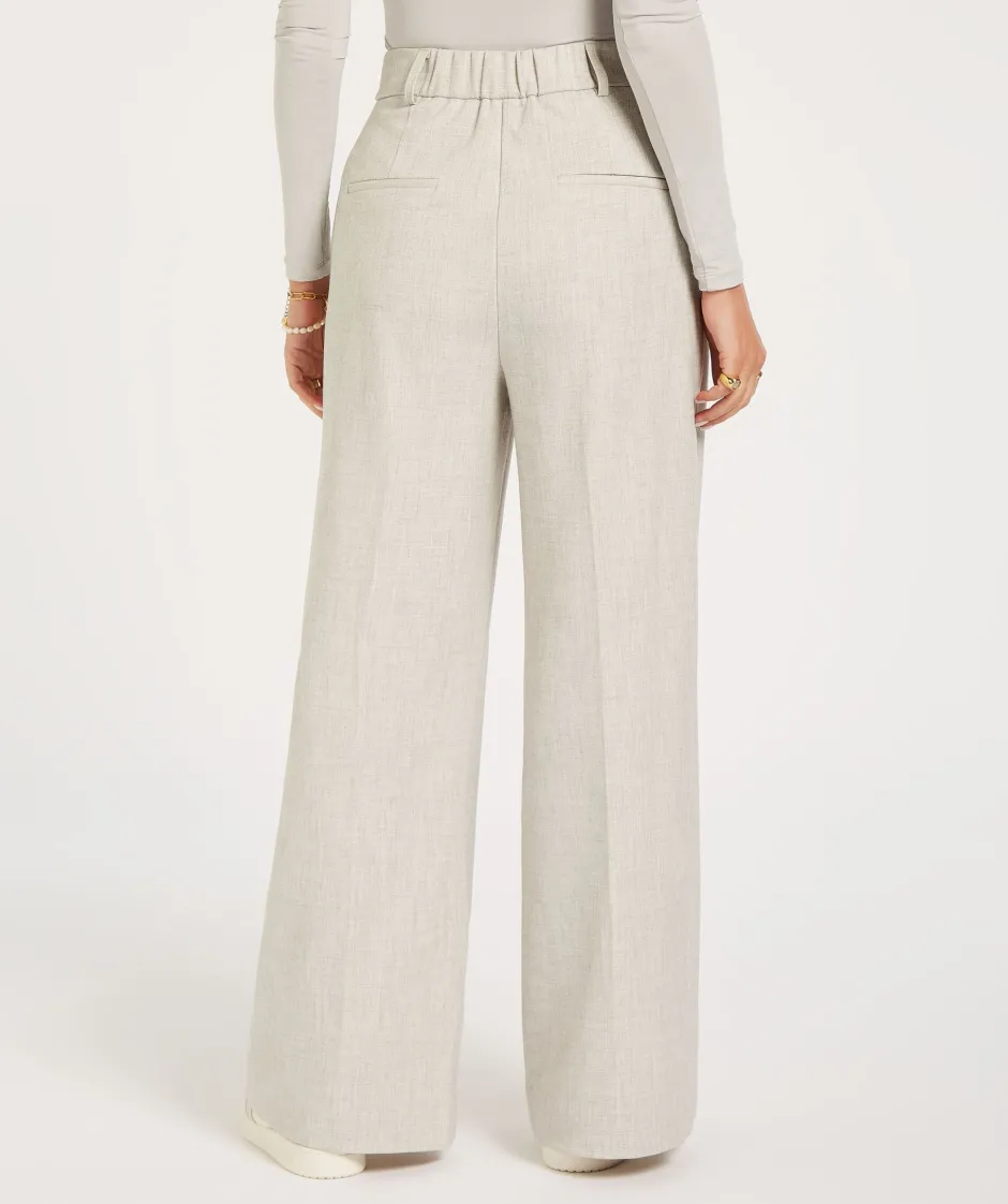 Online Wide leg pantalon Kate | Light grey melange | JOSH V DAMES Broeken