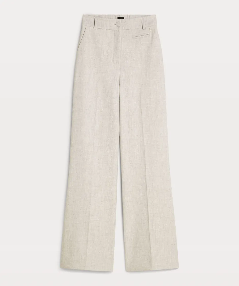 Online Wide leg pantalon Kate | Light grey melange | JOSH V DAMES Broeken