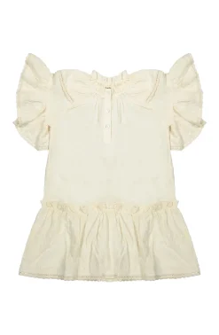 Best Woven ruffle dress Nova | Off-white | DAMES Jurken & Salopettes|Jurken